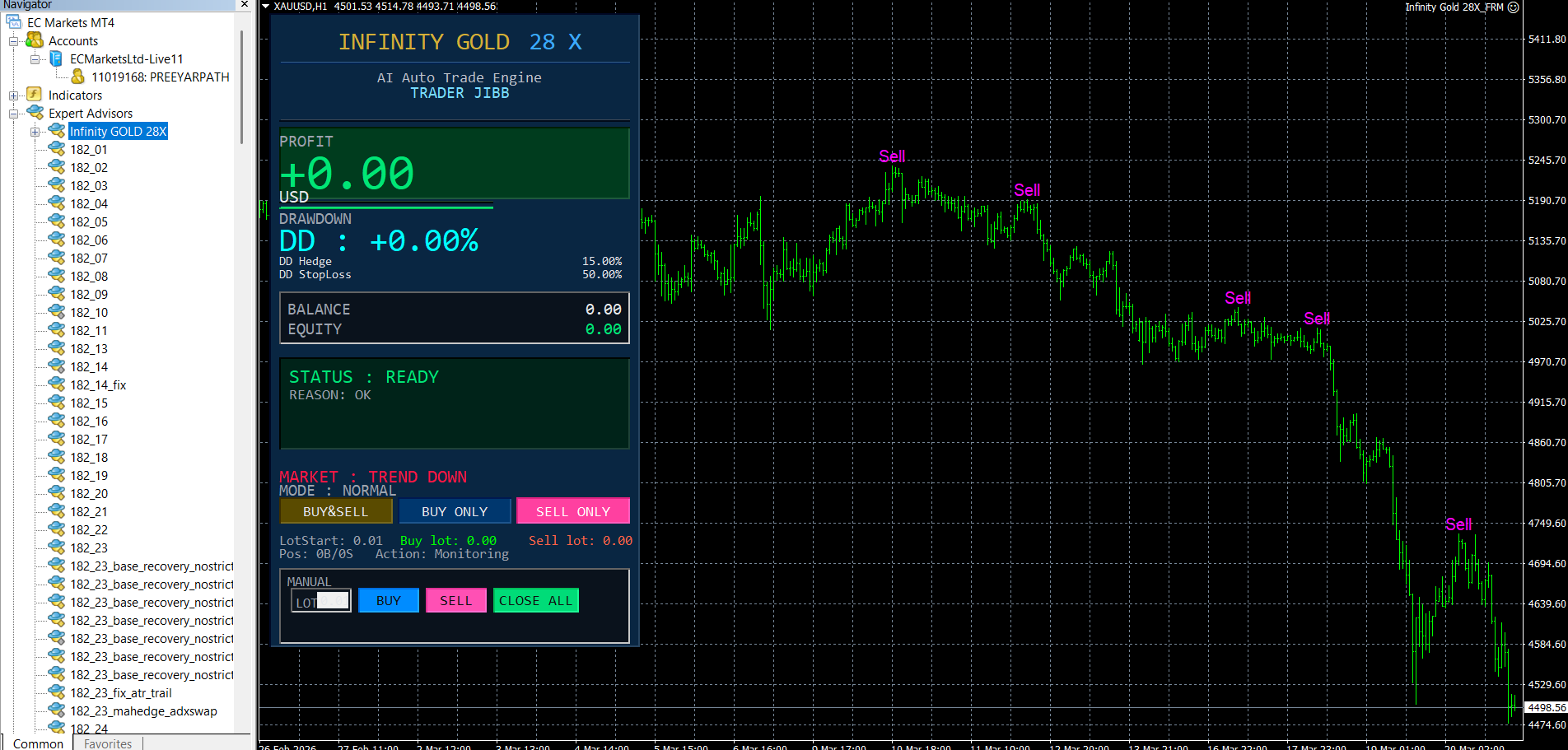 Infinity Gold 28X Dashboard